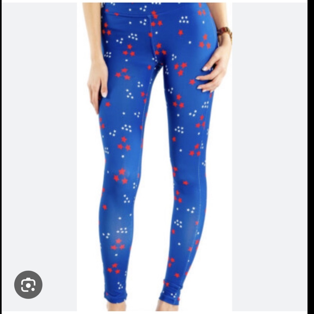 Tipsy Elves Star Spangled Leggings Size Medium Patriotic 4th Of July NWT